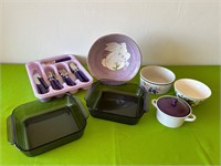 Purple Pyrex, Silverware, Bowls, ++