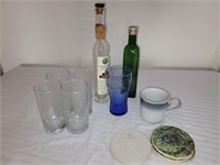 Miscellaneous glassware and coasters
