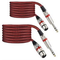 $25  10FT Red 1/4 TRS to XLR Female Cable - 2Pack