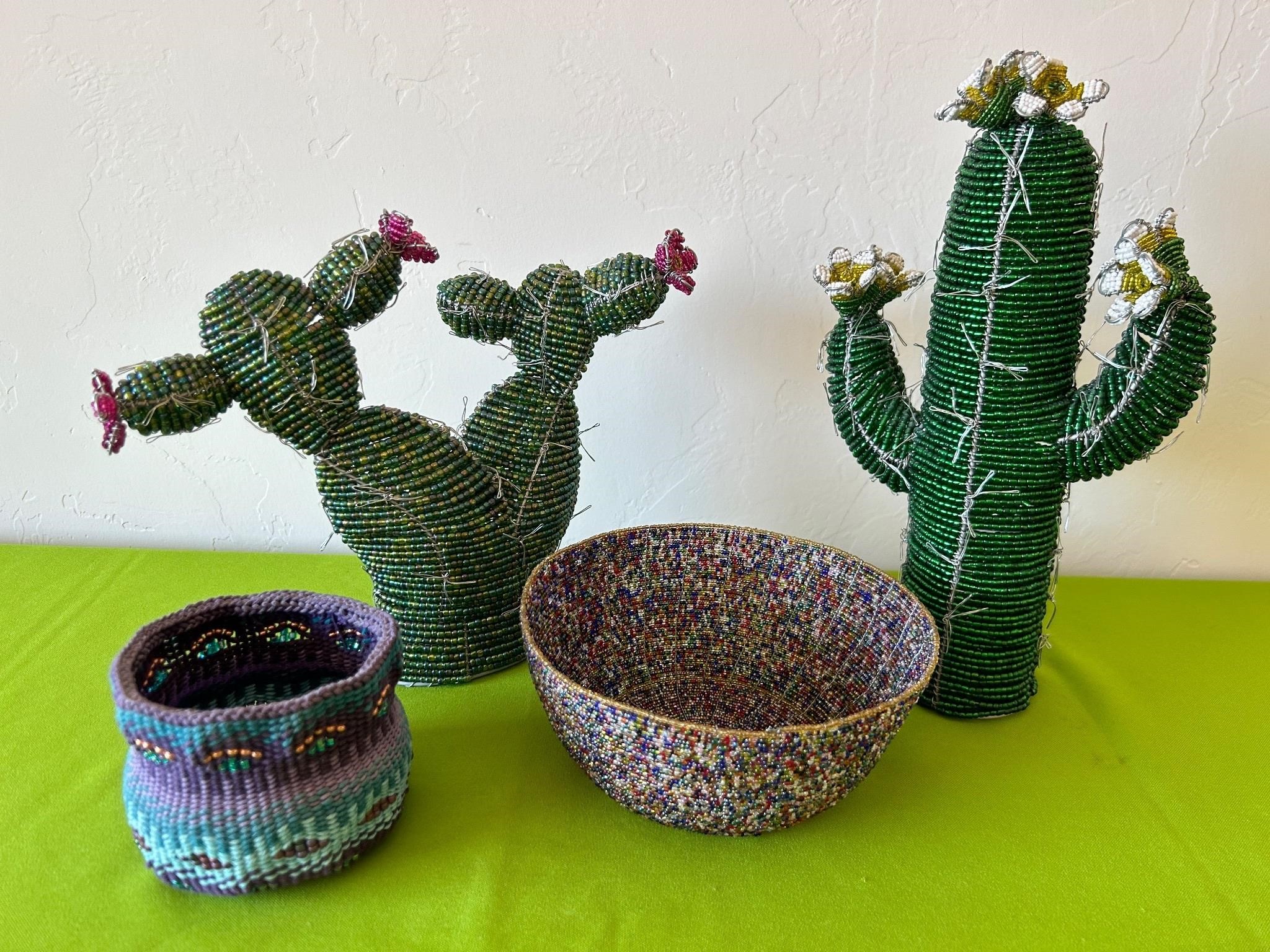 Beaded Cacti and Bowls