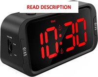 $19  Dual Alarm Clock  USB Charger  LED - Black/Re
