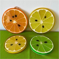 Resin Citrus Trivets Vintage 1967