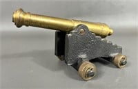 Cast Iron & Brass Miniature Naval Ship Cannon