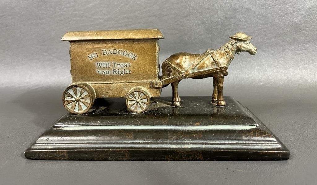 Badcock Brass Horse Drawn Carriage Figurine