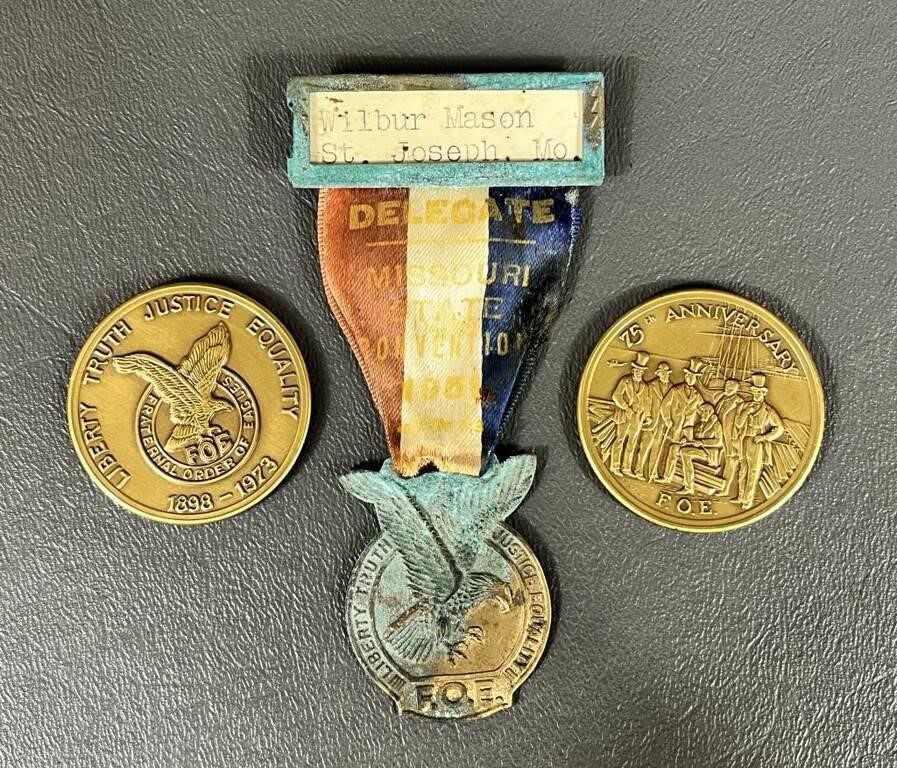 Fraternal Order Of Eagles Medal & Coins