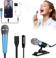 $10  USB C Mini Karaoke Microphone with Stand (Blu