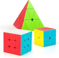 $14  Jurnwey Speed Cube Set 2x2x2 3x3x3 Pyramid