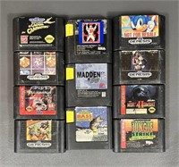 Eleven Sega Genesis Game Cartridges