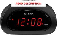 $10  Sharp Alarm Clock  Black  Red LED Display