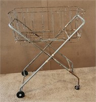 Vintage Laundry Cart w/Removable Basket