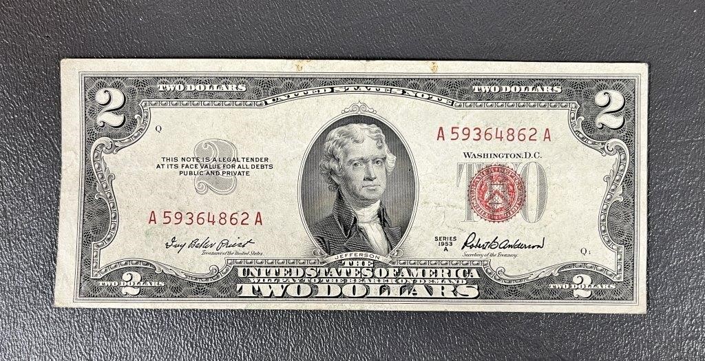1953-A United States Red Seal $2 Bill