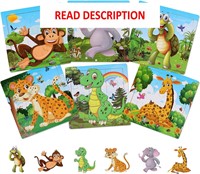 $10  NASHRIO Wooden Puzzles for Toddlers  9 Pieces