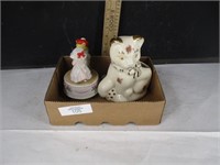 Cats- ceramic kitty cucumber music box