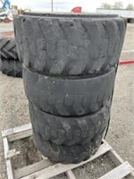 (4) 8 Lug Skid Loader Tires Foam Filled