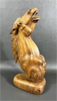 Vintage Wood Carved Horse Bust