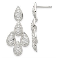 Sterling Silver Multi Tier Dangle Earrings