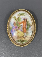 French Limoges Brooch