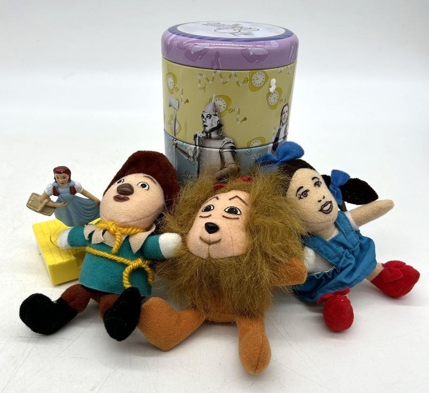 Wizard of Oz Container, Plush Dolls, & Dorothy Fig
