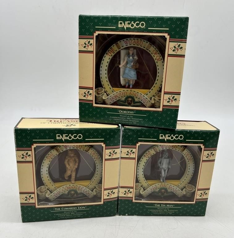 Wizard of Oz Enesco 50th Anniversary Ornaments (3)