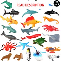 $9  Ocean Animal Figures 24-Pack  Realistic Toys