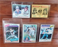 (5) Late 70s Early 80s Era Baseball Stars & Rookie