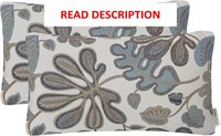 $19  Tropical Leaf Pillow Covers  Blue 12X20 Inche