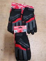 Lot of 3 Milwaukee Medium Work Gloves, Black