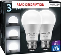 $10  LED Bulbs  3 Way A19  7/10/15W  2 Pack