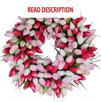 $69  Pink & White Tulip Wreath  19  Silk  Boxed