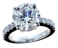 14kt Gold 5.55 ct VVS Brilliant Lab Diamond Ring