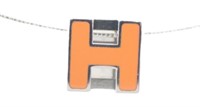 Hermes Silver & Orange H-Cube Necklace