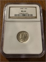 1942 MERCURY DIME (NGC MS64)