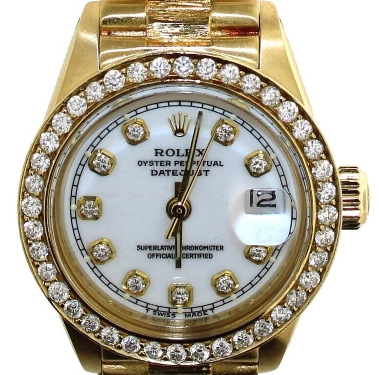 18k Gold Rolex Oyster Perpetual 26 Lady President