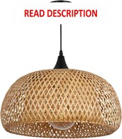 $100  18 Bamboo Pendant - Rustic Farmhouse Dome