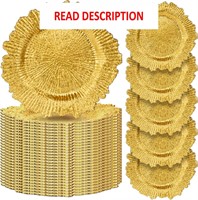 $104  Gold Charger Plates Set: 50 pcs  13 inch