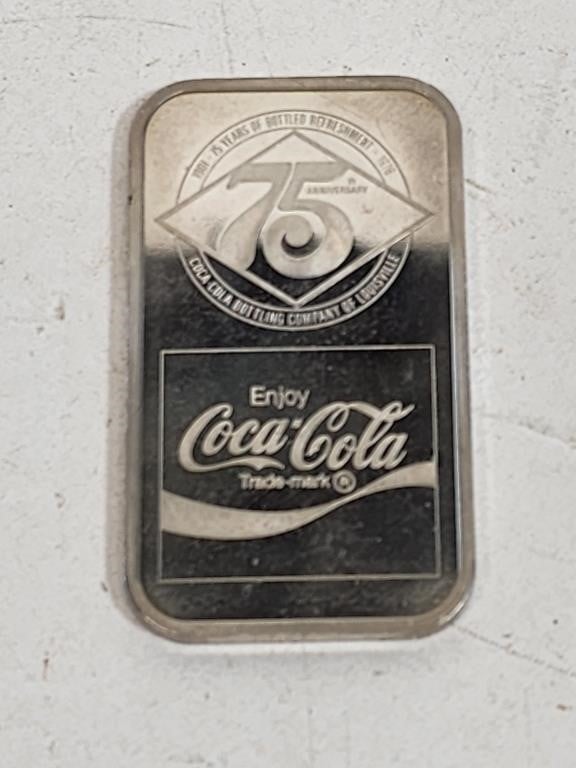 Coca-Cola 75th Anniversary .999 Silver Token
