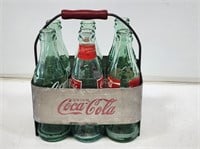 1940's Coca-Cola 6 Pack Carrier with Bottles