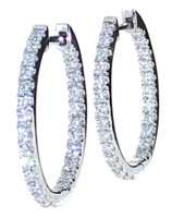 10kt Gold 1.00 ct Lab DIamond Hoop Earrings