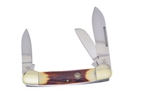 Hen & Rooster Stag Gunboat Canoe Knife