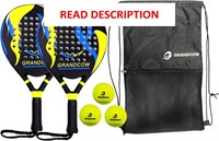 $125  Padel Racket Carbon Fiber 2Pcs Black 3balls