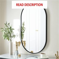 $48  17x30 HARRITPURE Oval Bathroom Mirror  Black