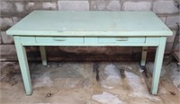 Antique Wooden Table - mint green