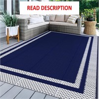 $29  LuxStep Rug 5x8ft  Waterproof (Blue/White)