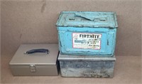 Vintage Metal Storage Boxes X3