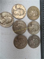 Seven, Silver Quarter Dollars, 1950's