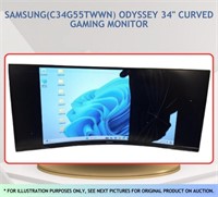 SAMSUNG ODYSSEY 34" CURVED GAMING MONITOR (AS IS)
