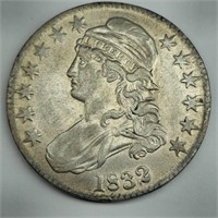 1832 Capped Bust AU Coin Silver Half Dollar