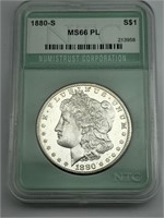 1880-S MS66 PL Silver Morgan Dollar NTC graded