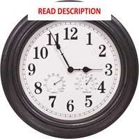 $37  Patio Wall Clock with Thermometer  16 Inch