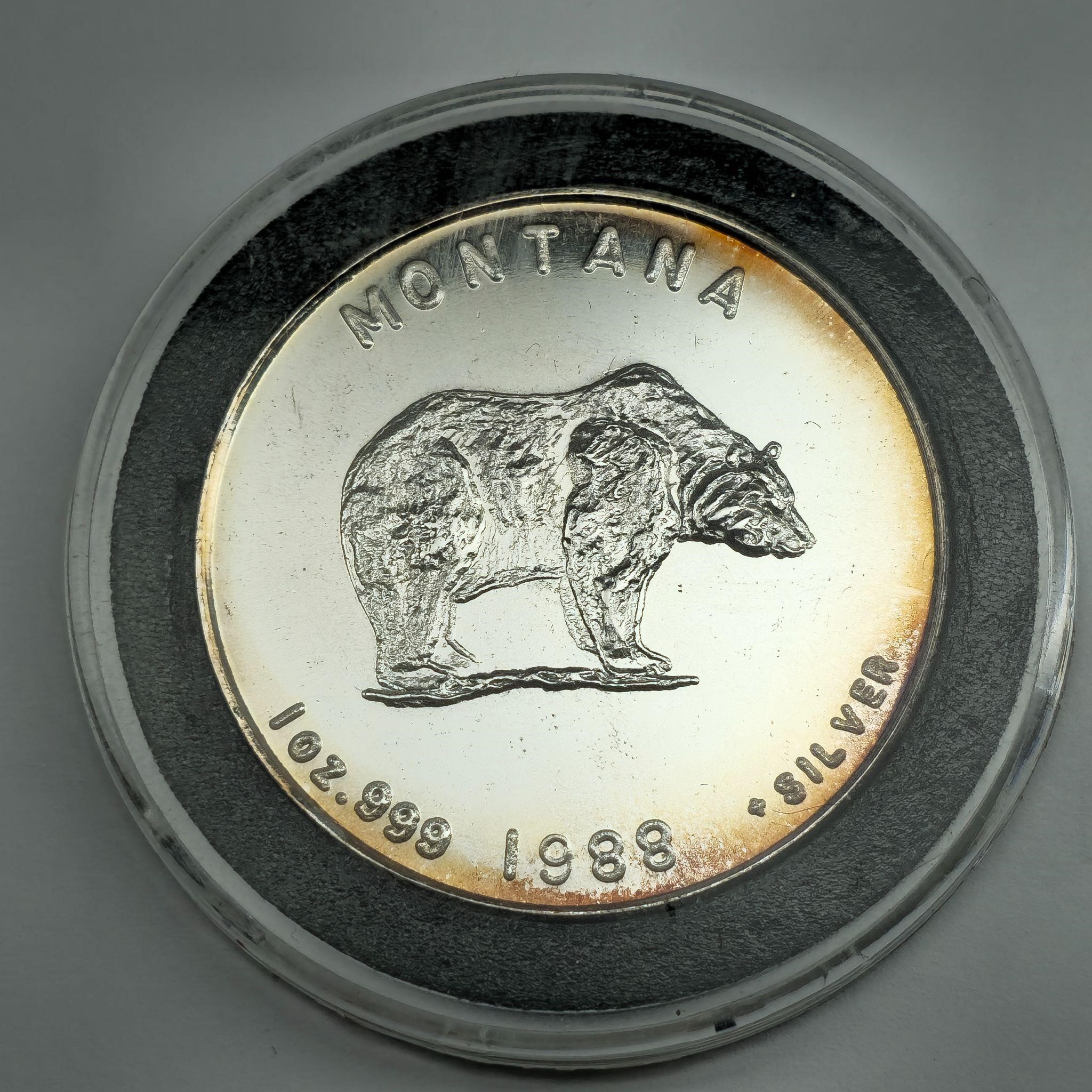 Montana 1988 1ozt .999 Silver Round Bullion